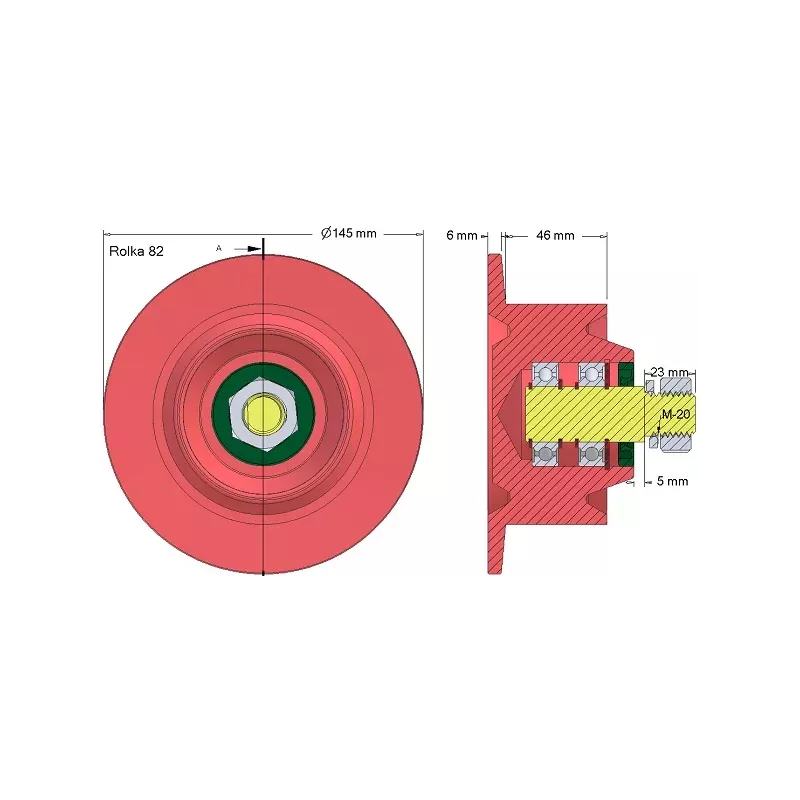 Rullo n. 82 – rullo di rinvio Ø100 mm per raccoglipatate Anna Z644 | OEM Anna 5644-21-025, 5644-60-022 | produttore KiJ