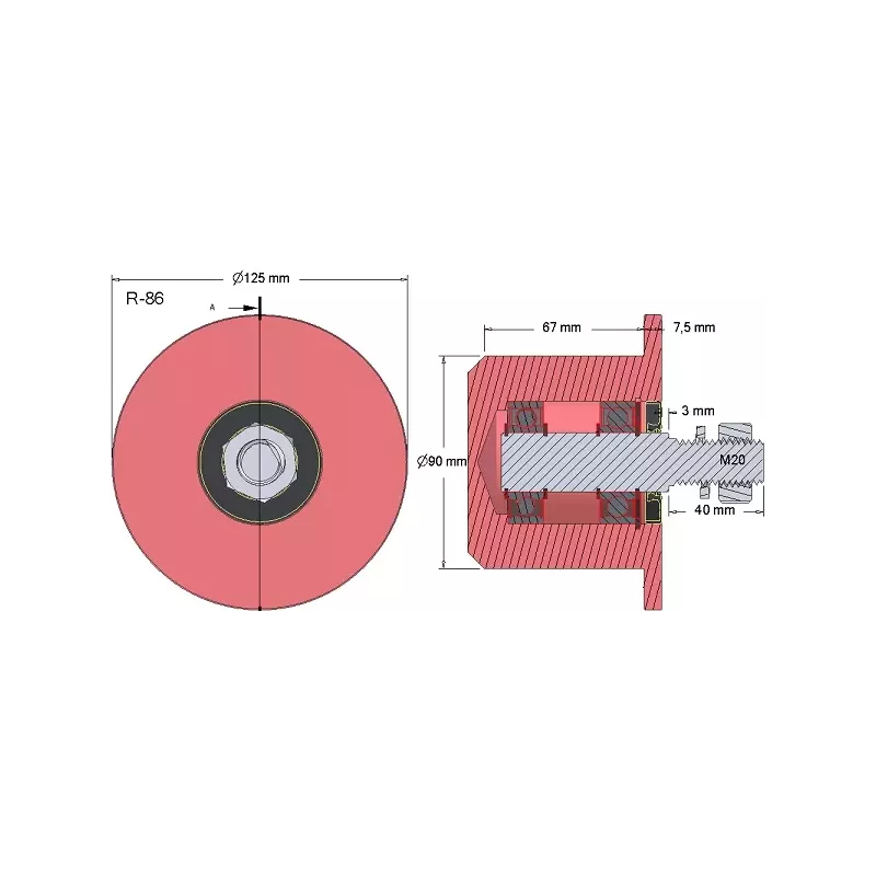 Rullo n. 86 – rullo di rinvio in acciaio Ø90 mm per raccoglipatate Anna Z644 | OEM Anna 564421015 | produttore KiJ