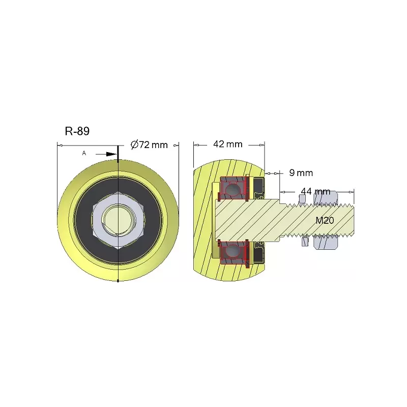 Rullo n. 89 – rullo agitatore in ghisa Ø72 mm per raccoglipatate Anna Z644 | OEM Anna 5644-51-096 | produttore KiJ