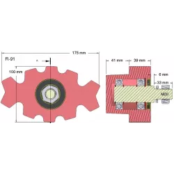 Rullo n. 91 – rullo agitatore in ghisa per raccoglipatate Anna Z644 | OEM Anna 564438003 | produttore KiJ
