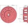 Rullo n. 103 – rullo motore in ghisa Ø258 mm, passo 35 mm | produttore KiJ