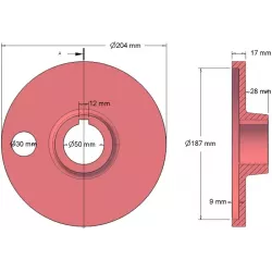Rullo n. 120 – rullo di rinvio in ghisa Ø204 mm per macchine Grimme | OEM Grimme 006.00538 | produttore KiJ