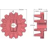 Rullo n. 123 – rullo motore in ghisa Ø176 mm, passo 42 mm, per raccoglipatate Anna Z644 | OEM Anna 564438002 | produttore KiJ