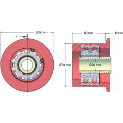 Rullo n. 124 – rullo di rinvio in acciaio Ø78 mm | produttore KiJ