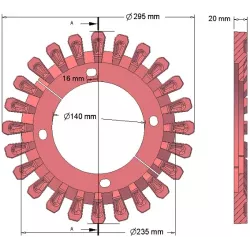 Rullo n. 128 – rullo in ghisa Ø295 mm, passo 60 mm, per macchine Grimme | OEM Grimme 006.00295, 200.06503 | produttore KiJ