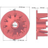 Rullo n. 131 – rullo motore in ghisa Ø145 mm, passo 44 mm, per macchine Grimme | OEM Grimme 006.00077, 006.00076 | produttore KiJ