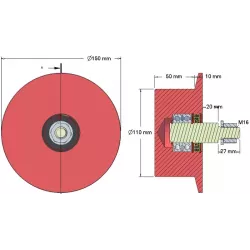 Rullo n. 144 – rullo di rinvio in ghisa Ø110 mm | OEM 6.33.00-2 | produttore KiJ