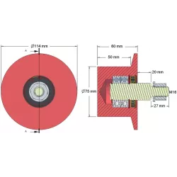 Rullo n. 145 – rullo di rinvio in ghisa Ø75 mm | OEM 6.32.00-2 | produttore KiJ