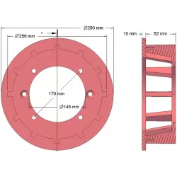 Rullo n. 170 – rullo motore in ghisa Ø251 mm, passo 35 mm | produttore KiJ