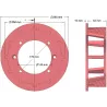 Rullo n. 170 – rullo motore in ghisa Ø251 mm, passo 35 mm | produttore KiJ