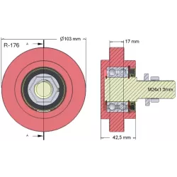 Rullo n. 176 – rullo di supporto | OEM 036241/1 | produttore KiJ