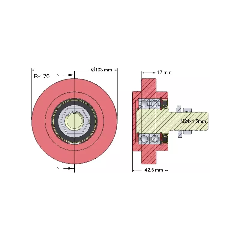 Rullo n. 176 – rullo di supporto | OEM 036241/1 | produttore KiJ