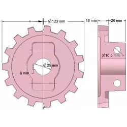 Rullo n. 201 – rullo in ghisa Ø124 mm | OEM 5642-63-050, 5642-63-049, 000.10.009.00 | produttore KiJ