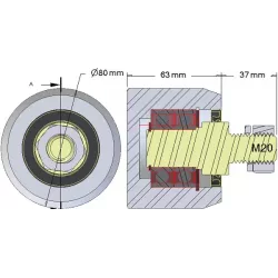 Rullo n. 268 – rullo di supporto in acciaio Ø80 mm per macchine AVR | OEM AVR 3102.15.20 | produttore KiJ