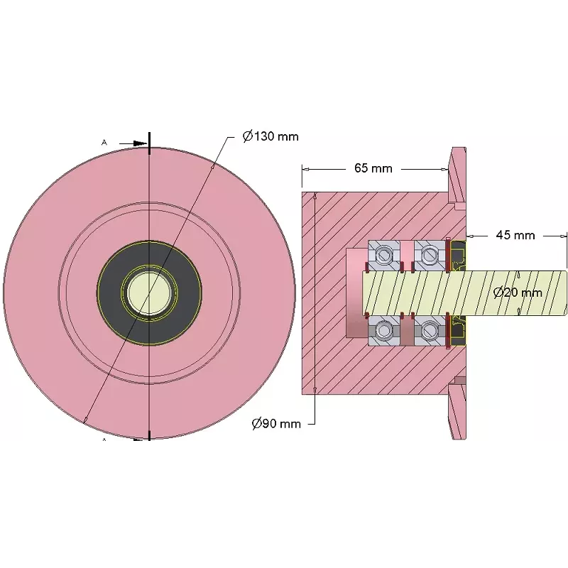 Rullo n. 292 – rullo di supporto in acciaio Ø90 mm per macchine Dewulf | OEM Dewulf 2660004B | produttore KiJ