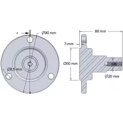 Rullo n. 300 – mozzo del rullo in acciaio Ø50 mm per macchine Dewulf | OEM Dewulf 7010914 | produttore KiJ