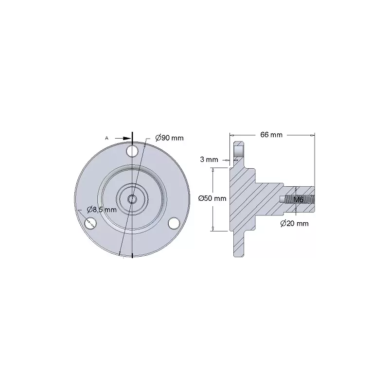 Rullo n. 300 – mozzo del rullo in acciaio Ø50 mm per macchine Dewulf | OEM Dewulf 7010914 | produttore KiJ