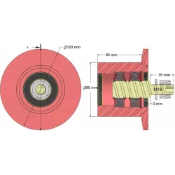 Rullo n. 316 – rullo di rinvio in acciaio Ø80 mm per macchine Guaresi | OEM Guaresi P7755190000 | produttore KiJ