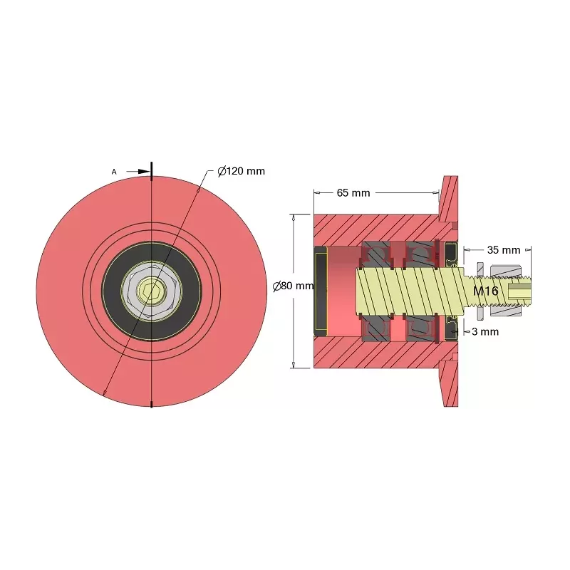 Rullo n. 316 – rullo di rinvio in acciaio Ø80 mm per macchine Guaresi | OEM Guaresi P7755190000 | produttore KiJ