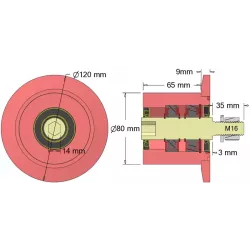Rullo n. 319 – rullo di supporto in acciaio Ø110 mm per macchine Wuhlmaus | produttore KiJ