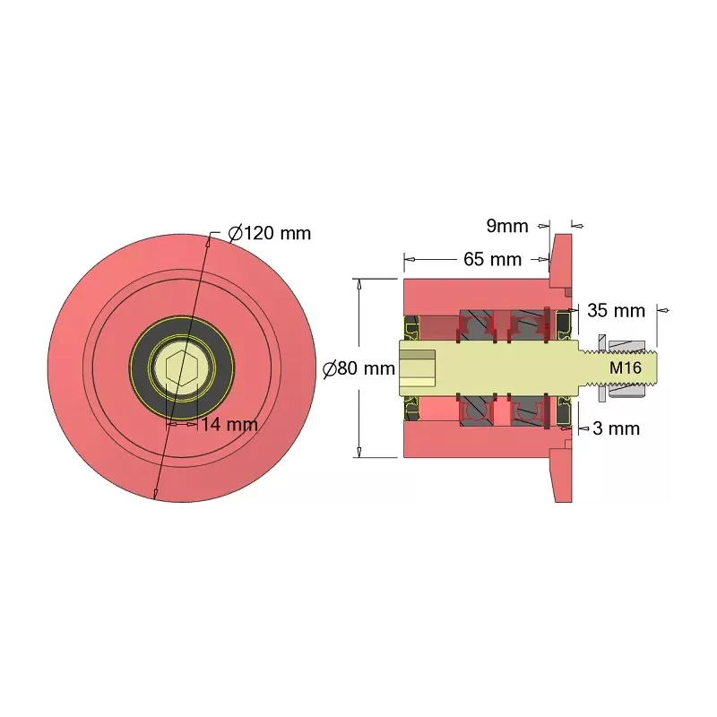 Rullo n. 319 – rullo di supporto in acciaio Ø110 mm per macchine Wuhlmaus | produttore KiJ