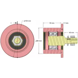 Rullo n. 323 – rullo di rinvio in acciaio Ø80 mm per macchine Sandei | OEM Sandei D0020 | produttore KiJ