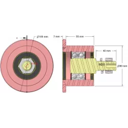 Rullo n. 326 – rullo di supporto in acciaio Ø80 mm per macchine Sandei | produttore KiJ