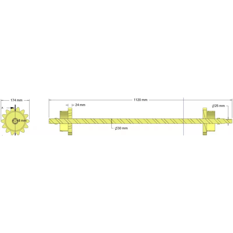 Rullo n. 338 – rullo Ø174 mm, passo 32 mm | produttore KiJ
