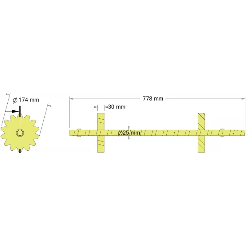 Rullo n. 342 – rullo Ø174 mm, passo 32 mm | produttore KiJ