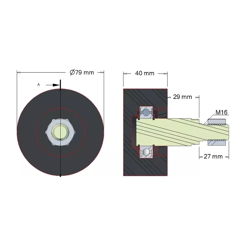 Rullo n. 147 – rullo in gomma Ø80 mm per macchine Amac | OEM Amac 10.39.00 | produttore KiJ
