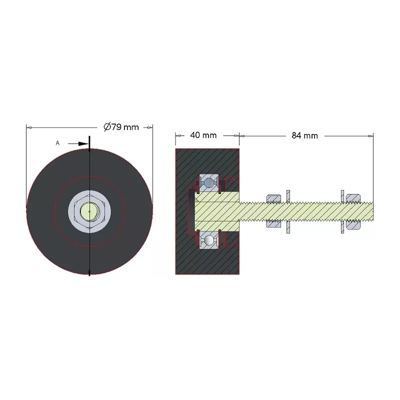 Rullo n. 180 – rullo in gomma Ø80 mm | produttore KiJ