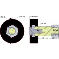Rullo n. 242 – rullo di supporto in gomma per macchine Wuhlmaus | OEM Wuhlmaus 000.03.016.00 | produttore KiJ