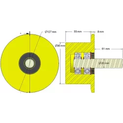 Rullo n. 286 – rullo di supporto in plastica Ø90 mm per macchine Dewulf | OEM Dewulf 2660012C | produttore KiJ