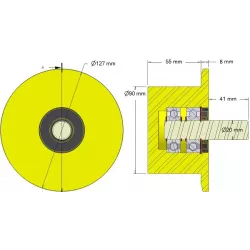 Rullo n. 289 – rullo di supporto in plastica Ø90 mm per macchine Dewulf | OEM Dewulf 2660012A | produttore KiJ