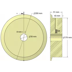 Rullo n. 303 – rullo motore in plastica Ø170 mm per macchine Ploeger | OEM Ploeger 2660222 | produttore KiJ
