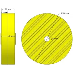 Rullo n. 318 – rullo in plastica Ø150 mm per macchine Guaresi | OEM Guaresi P7755190000 | produttore KiJ