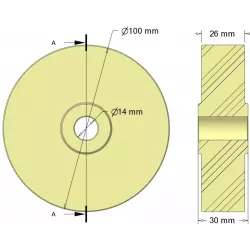 Rullo n. 330 – rullo in plastica Ø100 mm per macchine Sandei | produttore KiJ