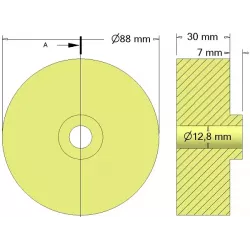 Rullo n. 68 – rullo di supporto in plastica Ø88 mm per macchine Grimme | OEM Grimme 088.00168 | produttore KiJ