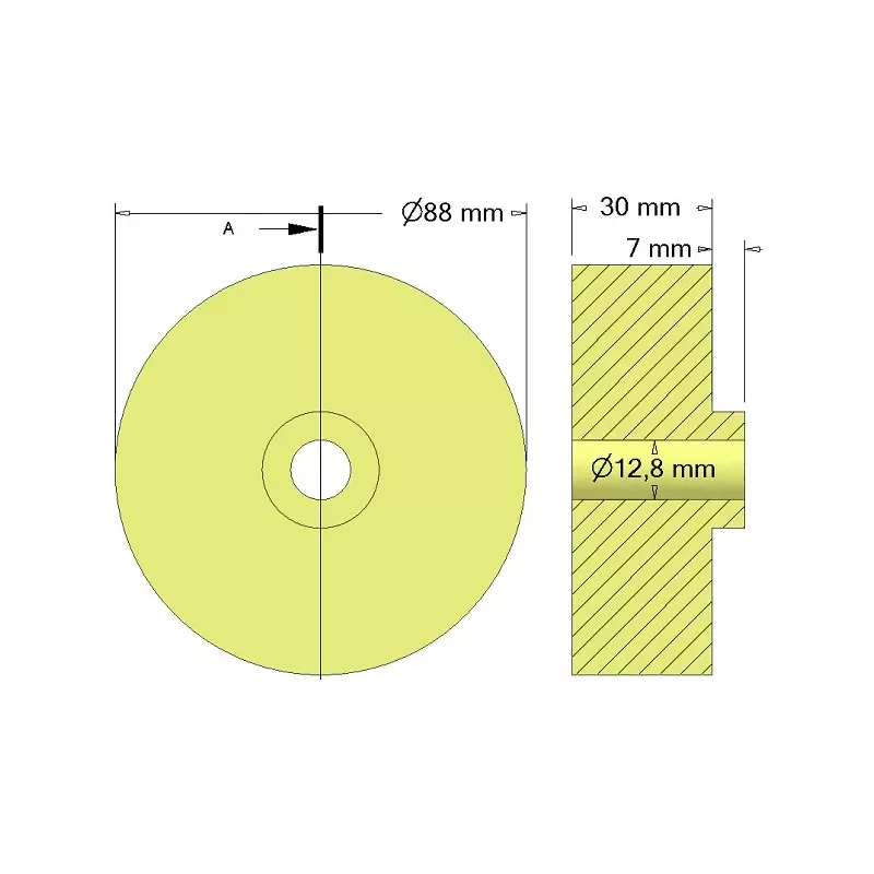 Rullo n. 68 – rullo di supporto in plastica Ø88 mm per macchine Grimme | OEM Grimme 088.00168 | produttore KiJ