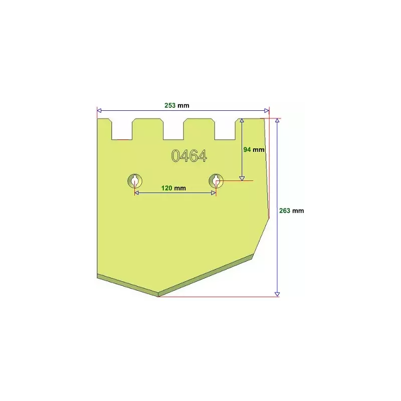 Vomere sinistro 6-253-263L – vomere per raccoglipatate Grimme | OEM Grimme 089.00464 | produttore KiJ