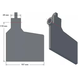 Aletta del vomere 6-107-110P – aletta del vomere per raccoglipatate Grimme | OEM Grimme 001.00640 | produttore KiJ