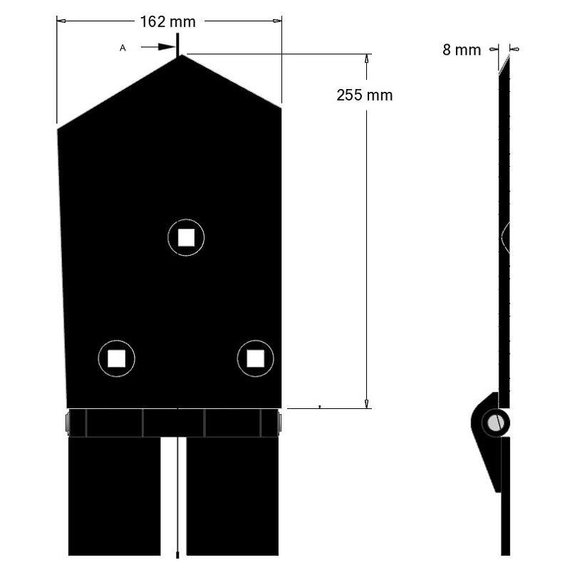 Vomere sinistro 8-162-255L – vomere per raccoglitrici Wuhlmaus | OEM Wuhlmaus 0000213100 | produttore KiJ