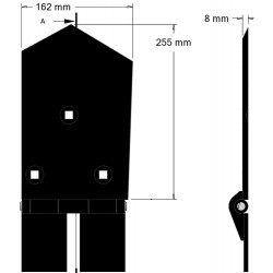 Vomere destro 8-162-255P – vomere per raccoglitrici Wuhlmaus | OEM Wuhlmaus 0000213300 | produttore KiJ